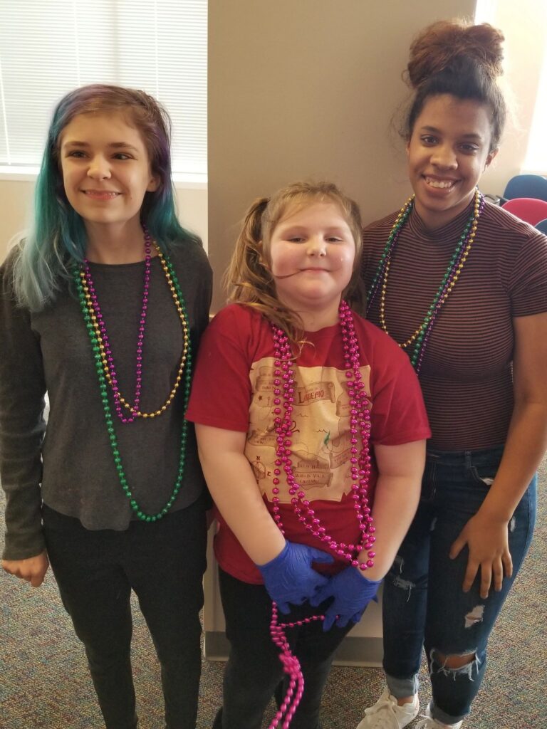 Artwork and artists from the February 2019 — Mardi Gras Fun session at Creating With Blind Abandon.