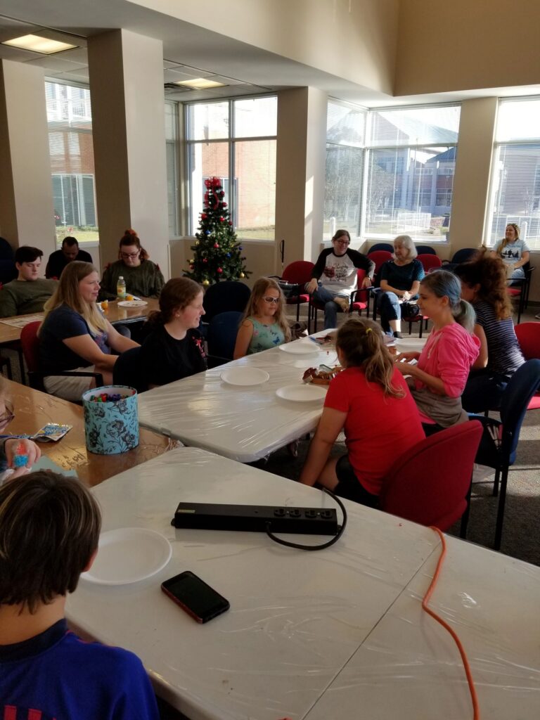 Artwork and artists from the December 2018 — Christmas Fun session at Creating With Blind Abandon.