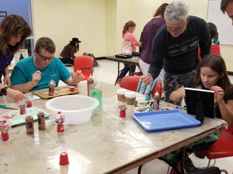 Artwork and artists from the Dec 2019 — Jeweled Christmas Trees session at Creating With Blind Abandon.