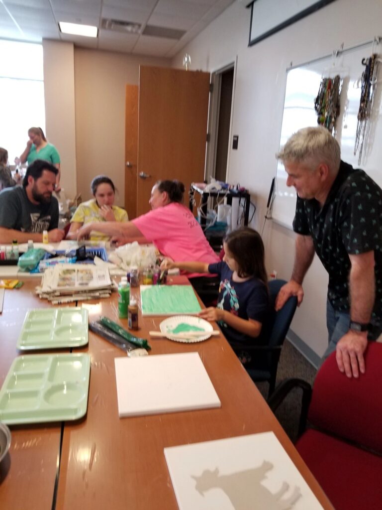 Artwork and artists from the March 2019 — Restaurant Art session at Creating With Blind Abandon.