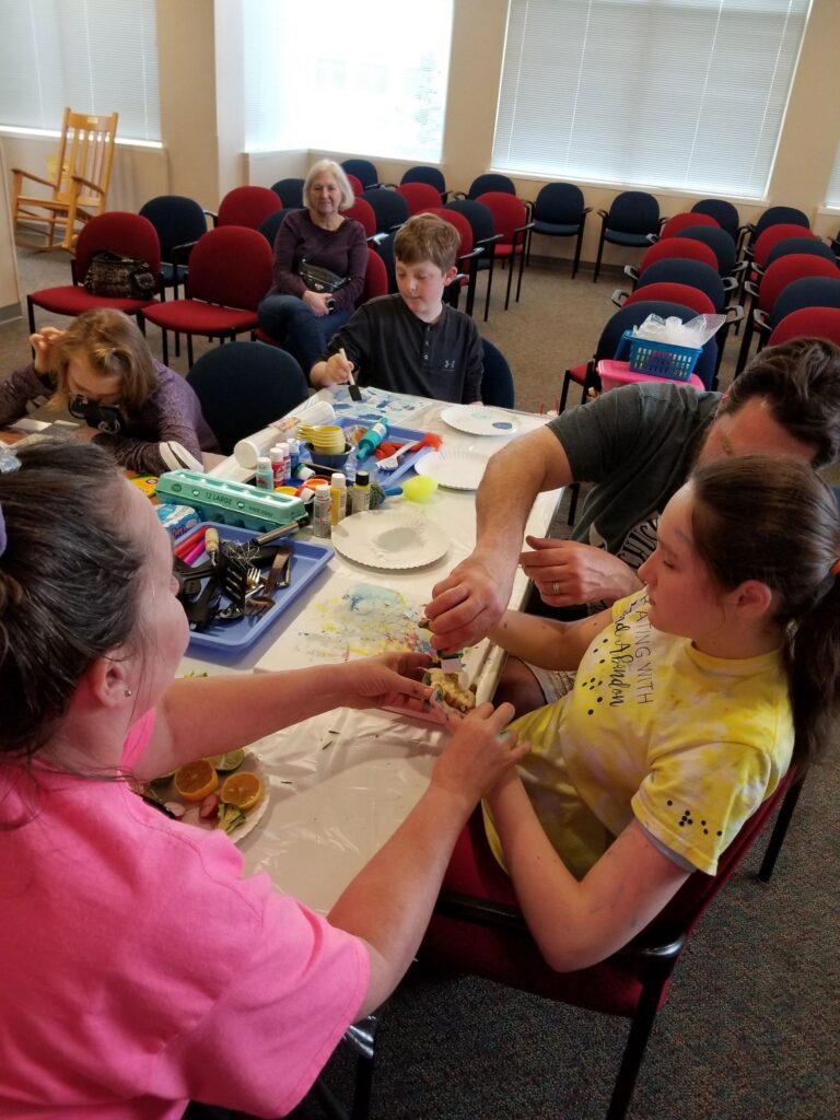 Artwork and artists from the March 2019 — Restaurant Art session at Creating With Blind Abandon.