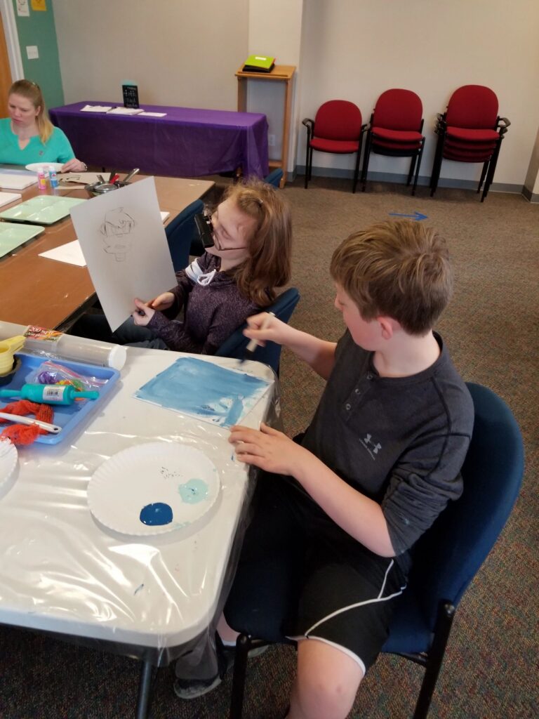 Artwork and artists from the March 2019 — Restaurant Art session at Creating With Blind Abandon.