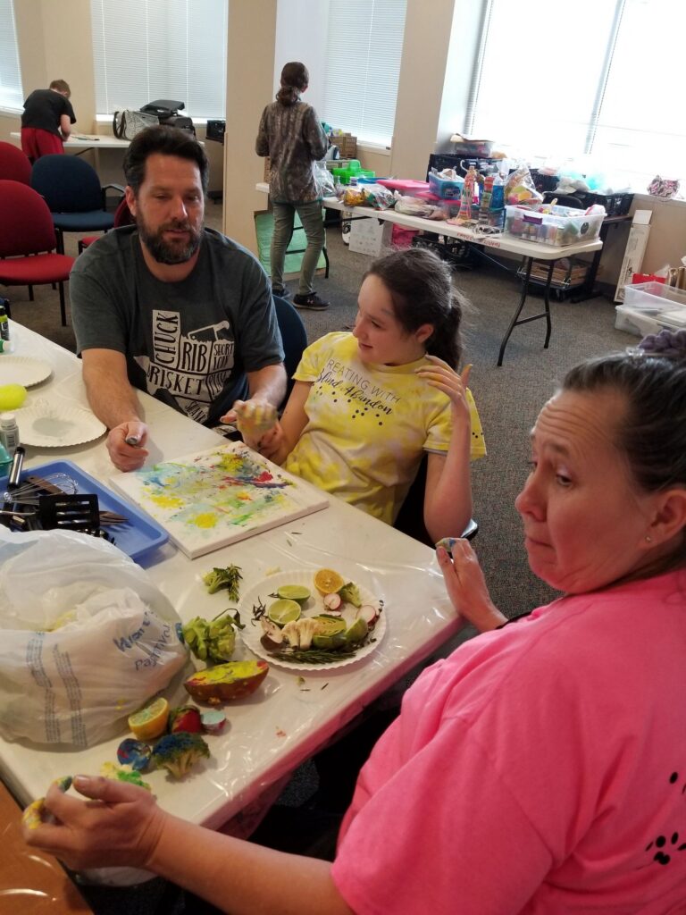 Artwork and artists from the March 2019 — Restaurant Art session at Creating With Blind Abandon.