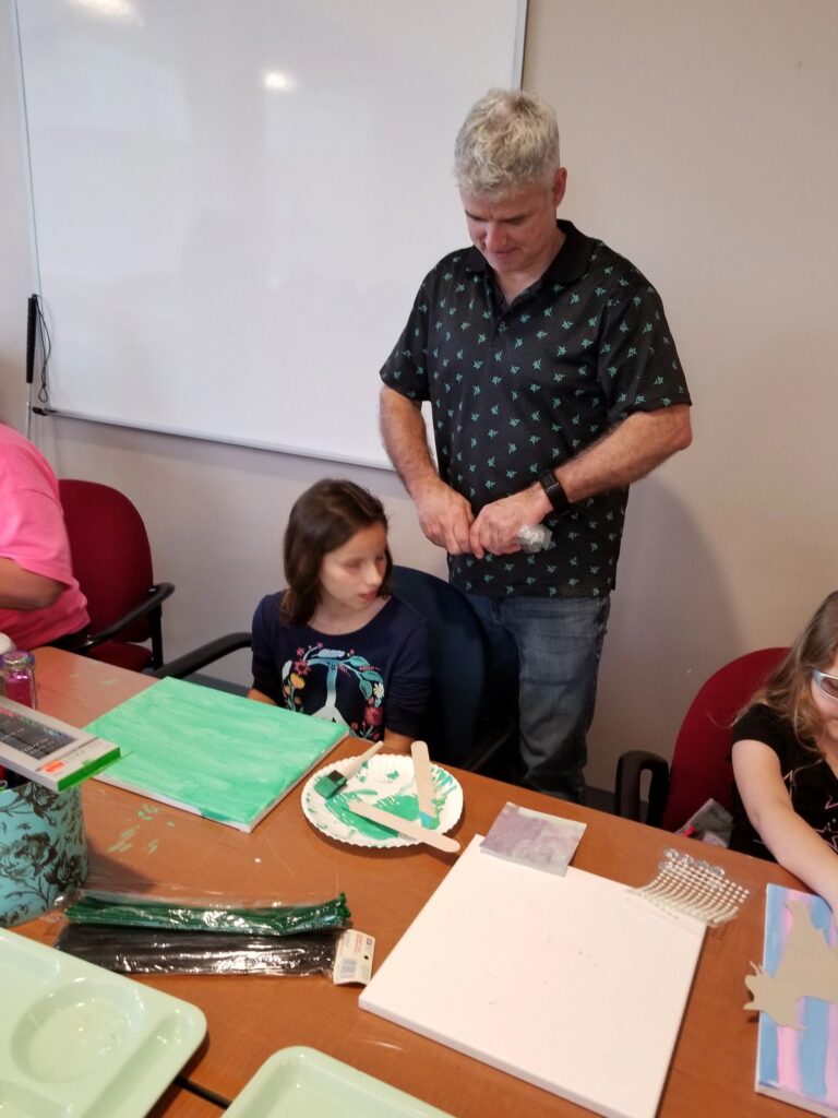 Artwork and artists from the March 2019 — Restaurant Art session at Creating With Blind Abandon.