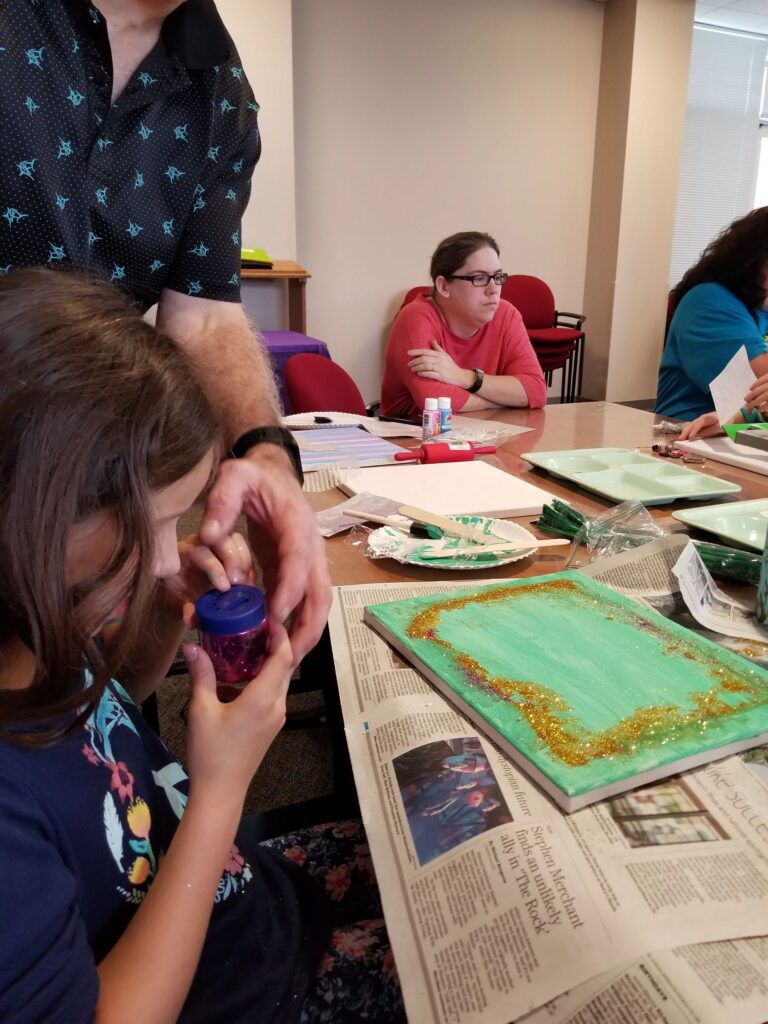 Artwork and artists from the March 2019 — Restaurant Art session at Creating With Blind Abandon.
