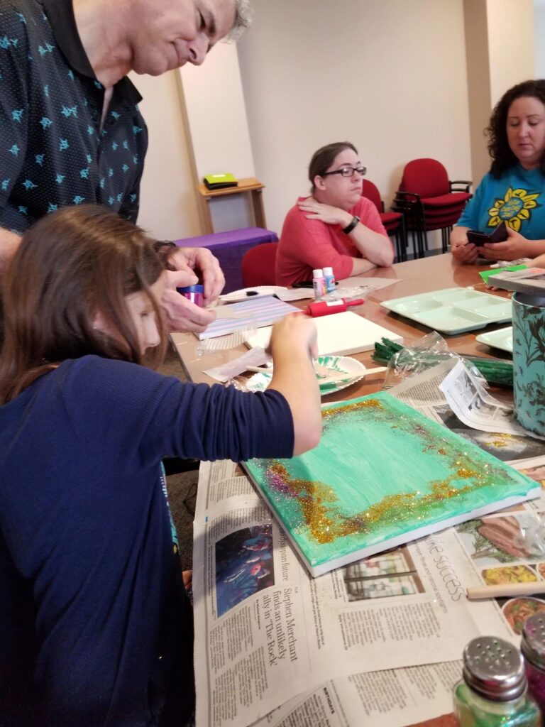 Artwork and artists from the March 2019 — Restaurant Art session at Creating With Blind Abandon.