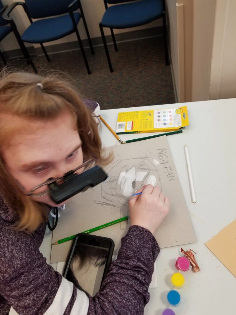 Artwork and artists from the March 2019 — Restaurant Art session at Creating With Blind Abandon.
