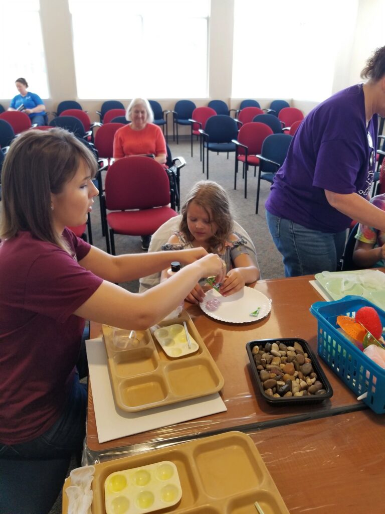 Artwork and artists from the May 2019 — Rocking Flowers for Mom! session at Creating With Blind Abandon.