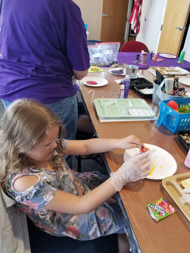 Artwork and artists from the May 2019 — Rocking Flowers for Mom! session at Creating With Blind Abandon.