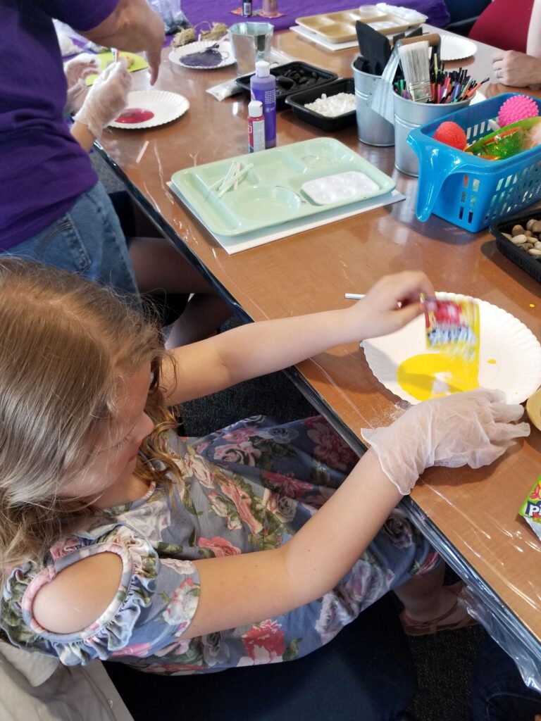 Artwork and artists from the May 2019 — Rocking Flowers for Mom! session at Creating With Blind Abandon.