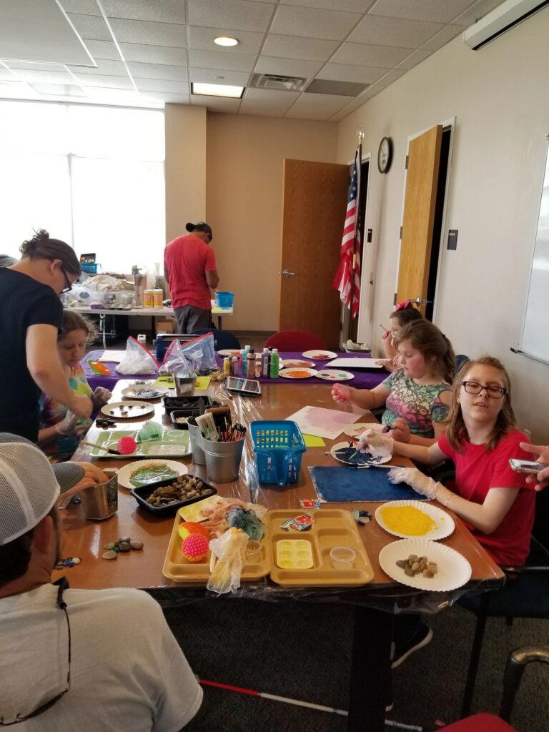 Artwork and artists from the May 2019 — Rocking Flowers for Mom! session at Creating With Blind Abandon.