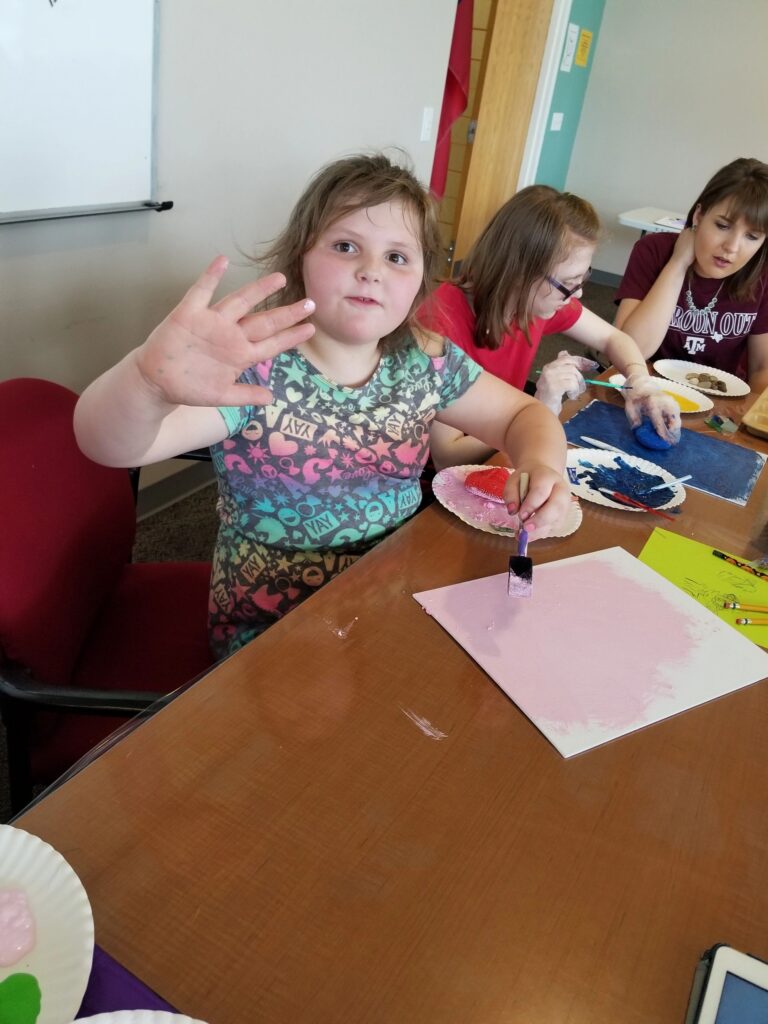 Artwork and artists from the May 2019 — Rocking Flowers for Mom! session at Creating With Blind Abandon.