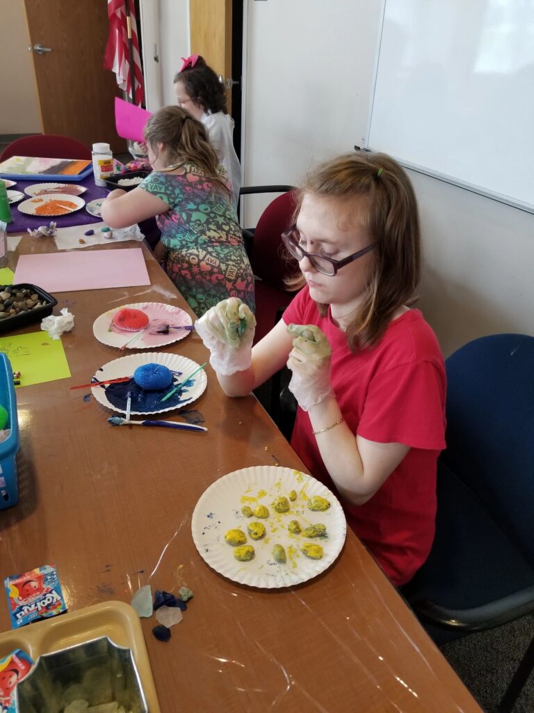 Artwork and artists from the May 2019 — Rocking Flowers for Mom! session at Creating With Blind Abandon.