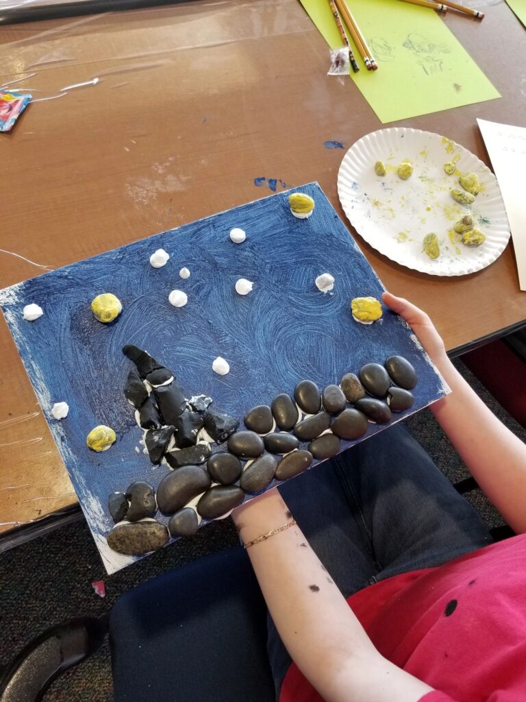 Artwork and artists from the May 2019 — Rocking Flowers for Mom! session at Creating With Blind Abandon.