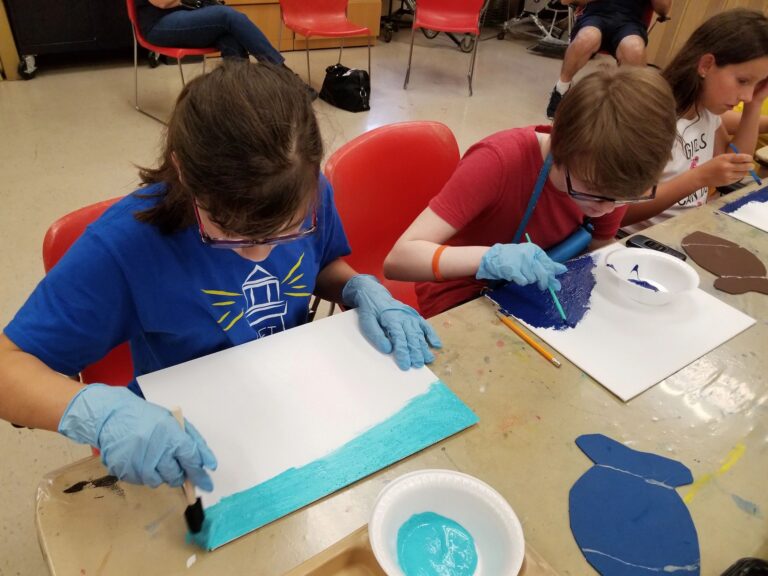 Artwork and artists from the June 2019 — A Fishy Situation session at Creating With Blind Abandon.