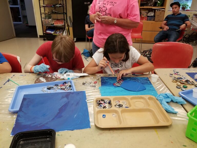 Artwork and artists from the June 2019 — A Fishy Situation session at Creating With Blind Abandon.