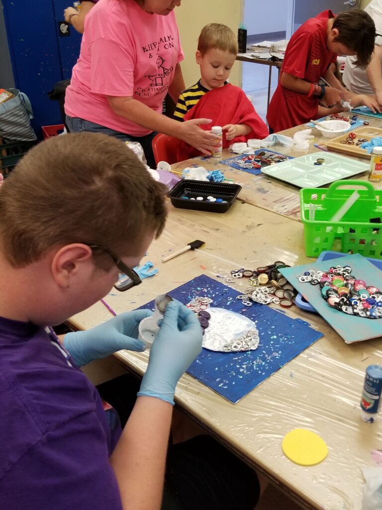 Artwork and artists from the June 2019 — A Fishy Situation session at Creating With Blind Abandon.