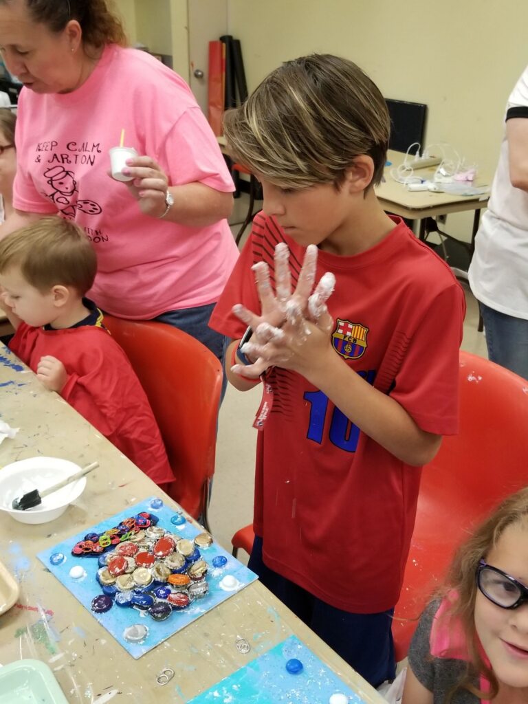 Artwork and artists from the June 2019 — A Fishy Situation session at Creating With Blind Abandon.
