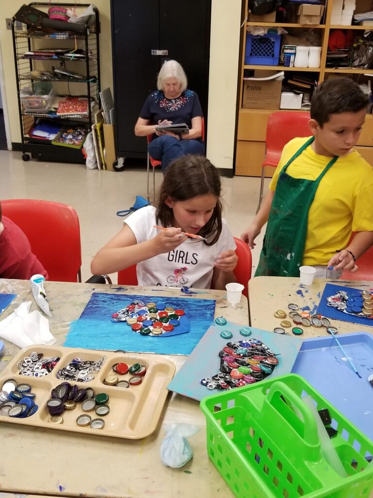 Artwork and artists from the June 2019 — A Fishy Situation session at Creating With Blind Abandon.