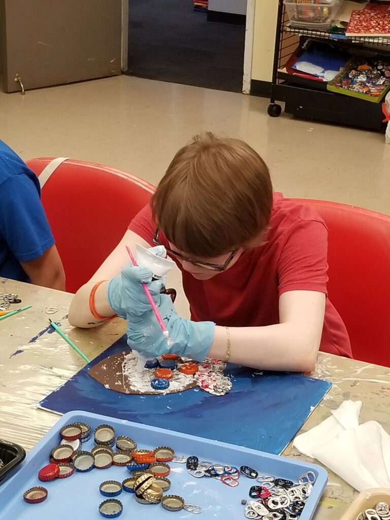 Artwork and artists from the June 2019 — A Fishy Situation session at Creating With Blind Abandon.