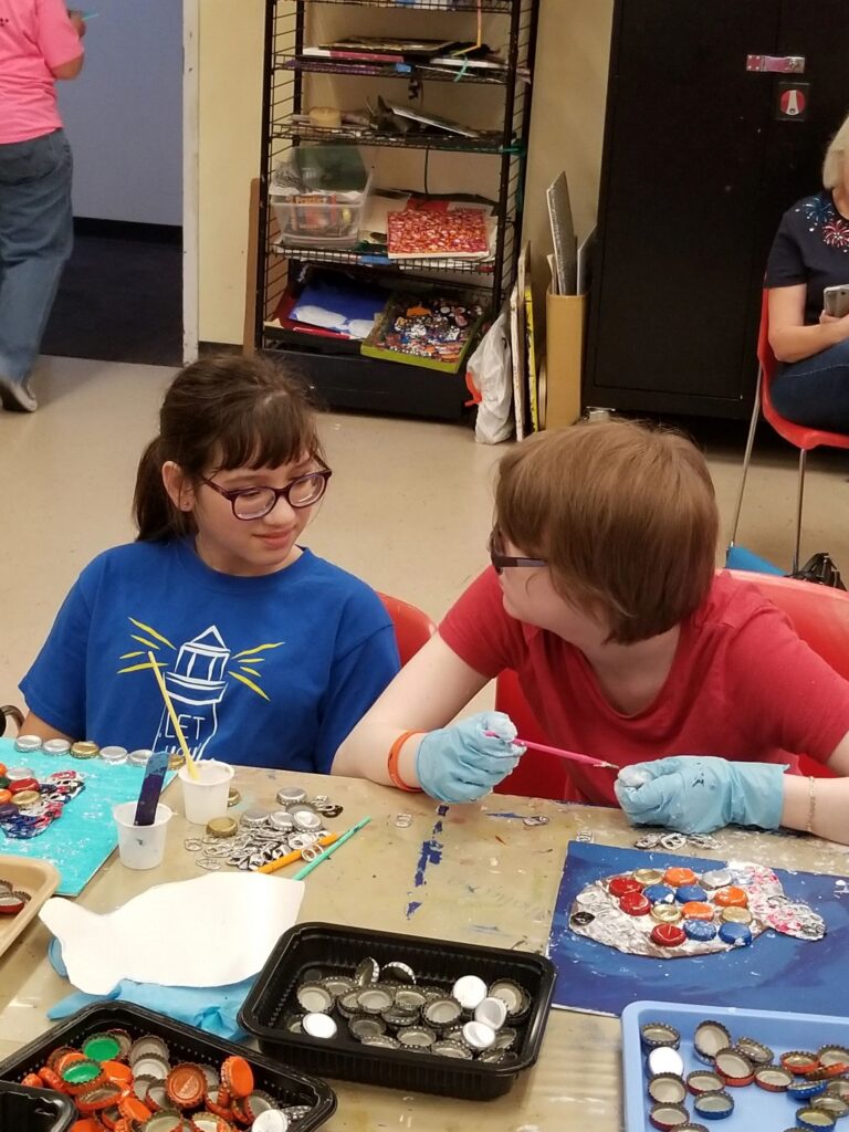 Artwork and artists from the June 2019 — A Fishy Situation session at Creating With Blind Abandon.