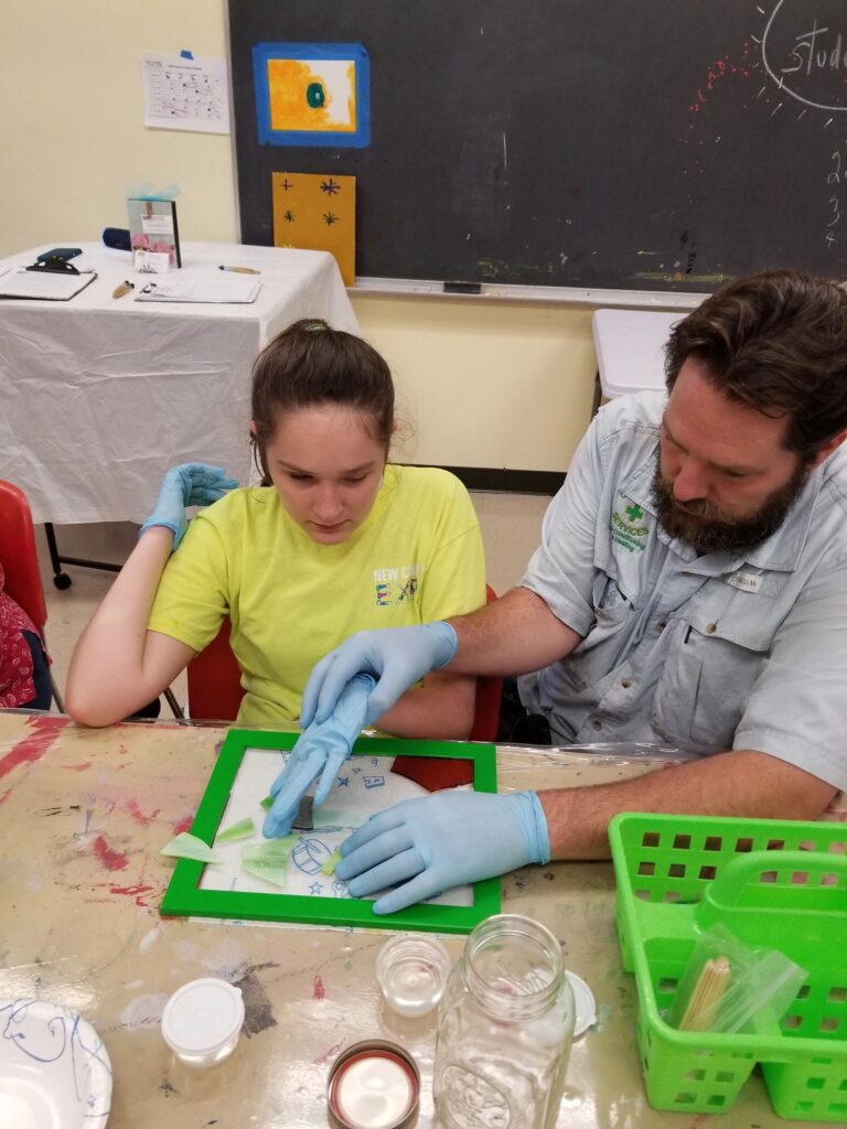 Artwork and artists from the July 2019 — Stained Glass with Rudy Anderson session at Creating With Blind Abandon.