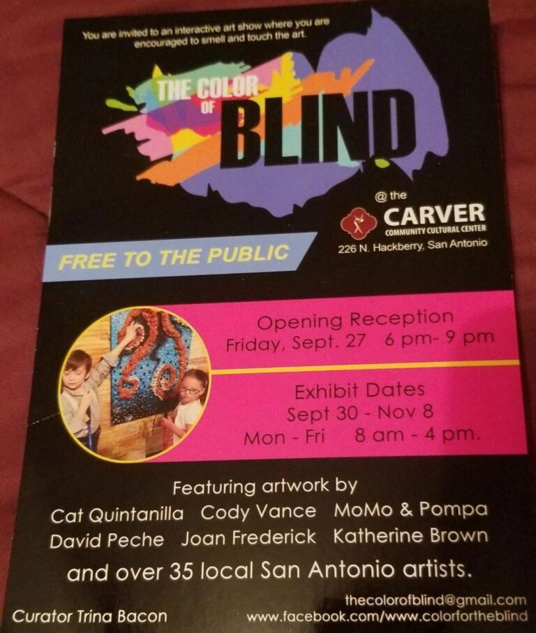 Artwork and artists from the September 2019 — The Color of Blind session at Creating With Blind Abandon.