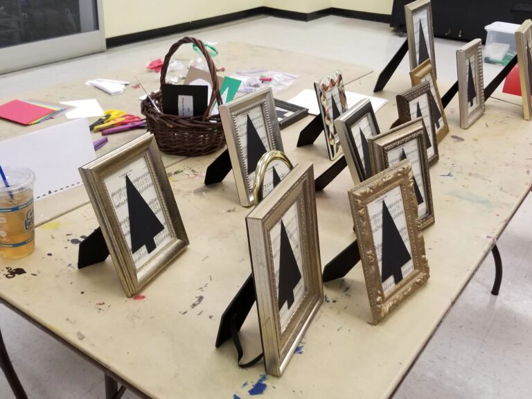 Artwork and artists from the Dec 2019 — Jeweled Christmas Trees session at Creating With Blind Abandon.