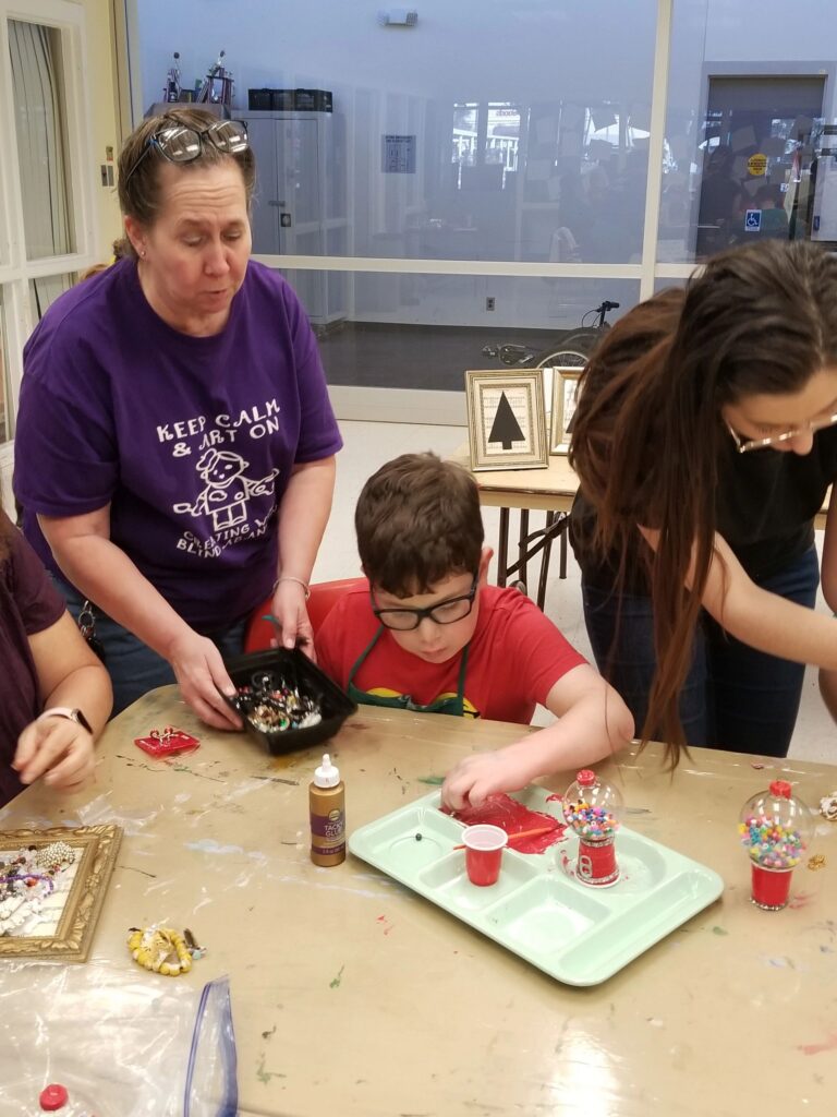 Artwork and artists from the Dec 2019 — Jeweled Christmas Trees session at Creating With Blind Abandon.