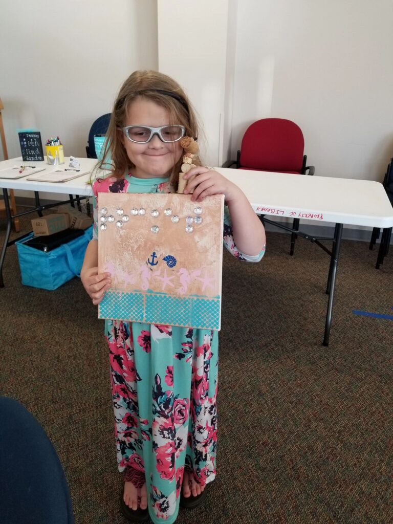 Artwork and artists from the January 2019 — Braille Art on Canvas session at Creating With Blind Abandon.