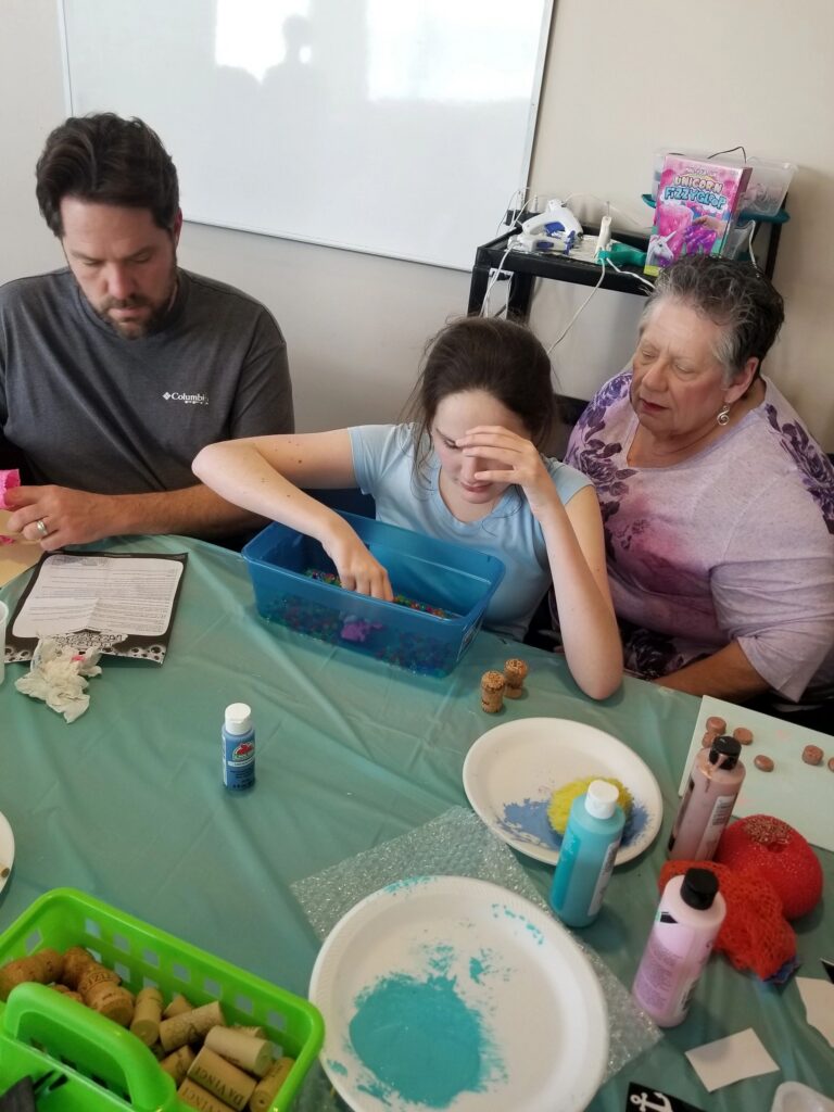 Artwork and artists from the January 2019 — Braille Art on Canvas session at Creating With Blind Abandon.