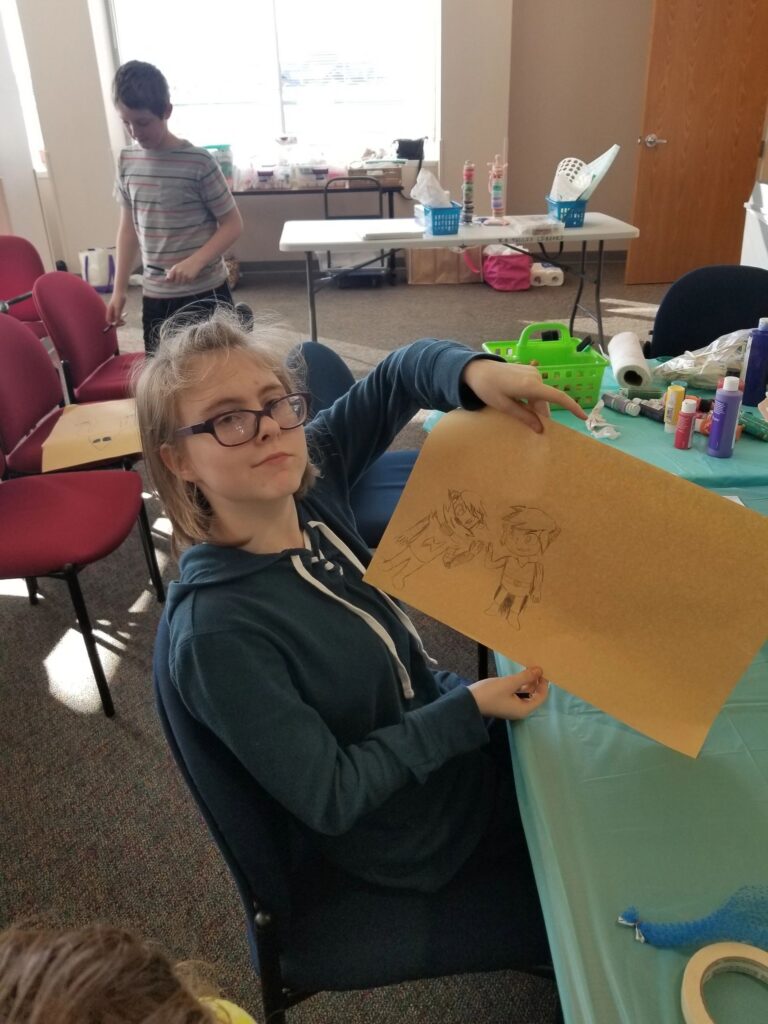 Artwork and artists from the January 2019 — Braille Art on Canvas session at Creating With Blind Abandon.