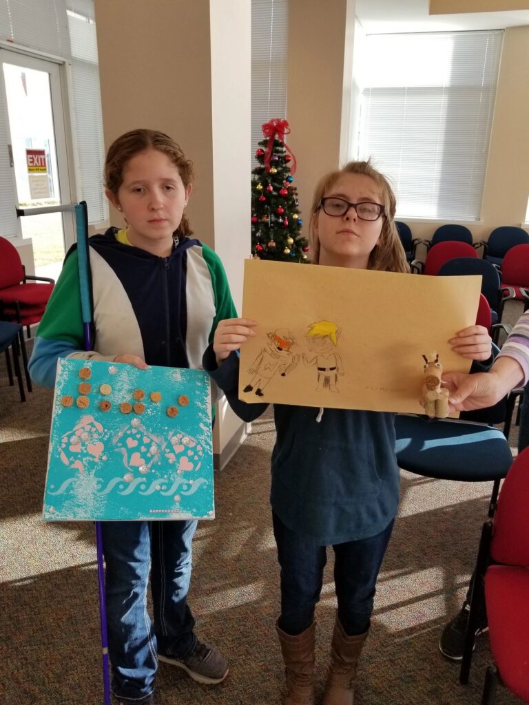 Artwork and artists from the January 2019 — Braille Art on Canvas session at Creating With Blind Abandon.