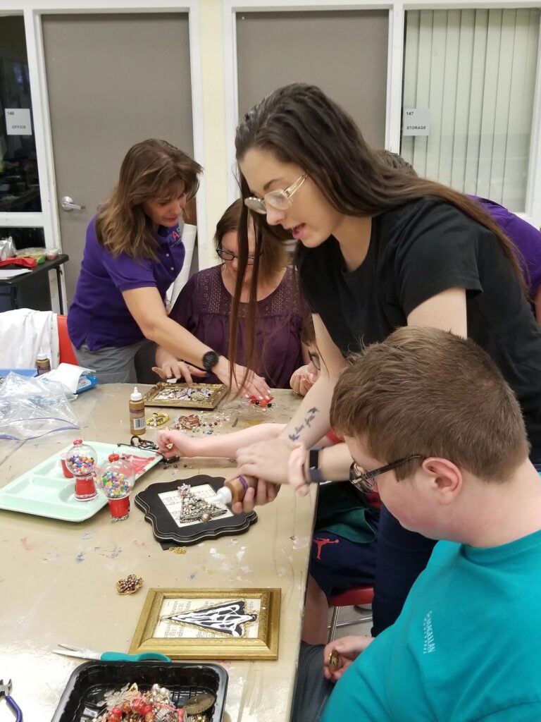 Artwork and artists from the Dec 2019 — Jeweled Christmas Trees session at Creating With Blind Abandon.