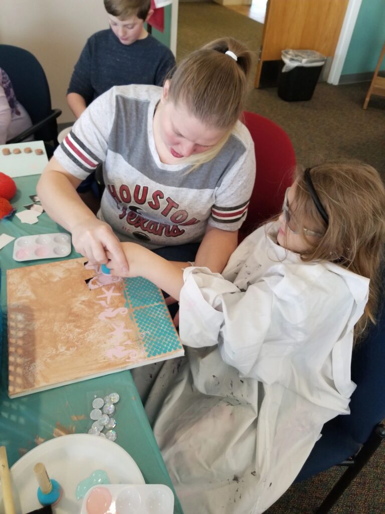 Artwork and artists from the January 2019 — Braille Art on Canvas session at Creating With Blind Abandon.