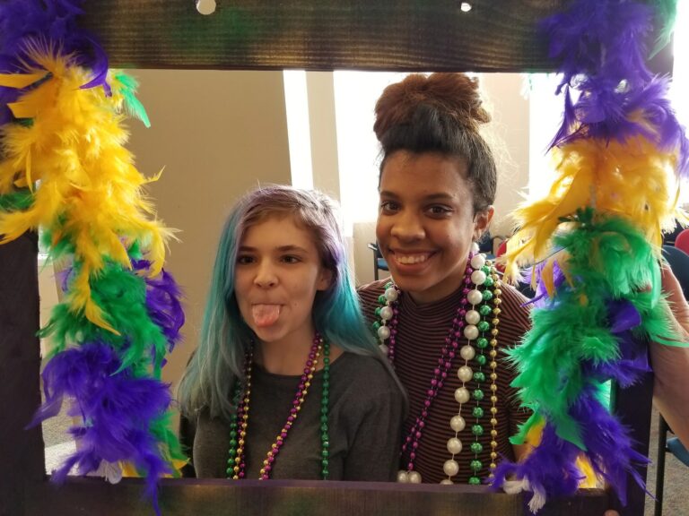 Artwork and artists from the February 2019 — Mardi Gras Fun session at Creating With Blind Abandon.