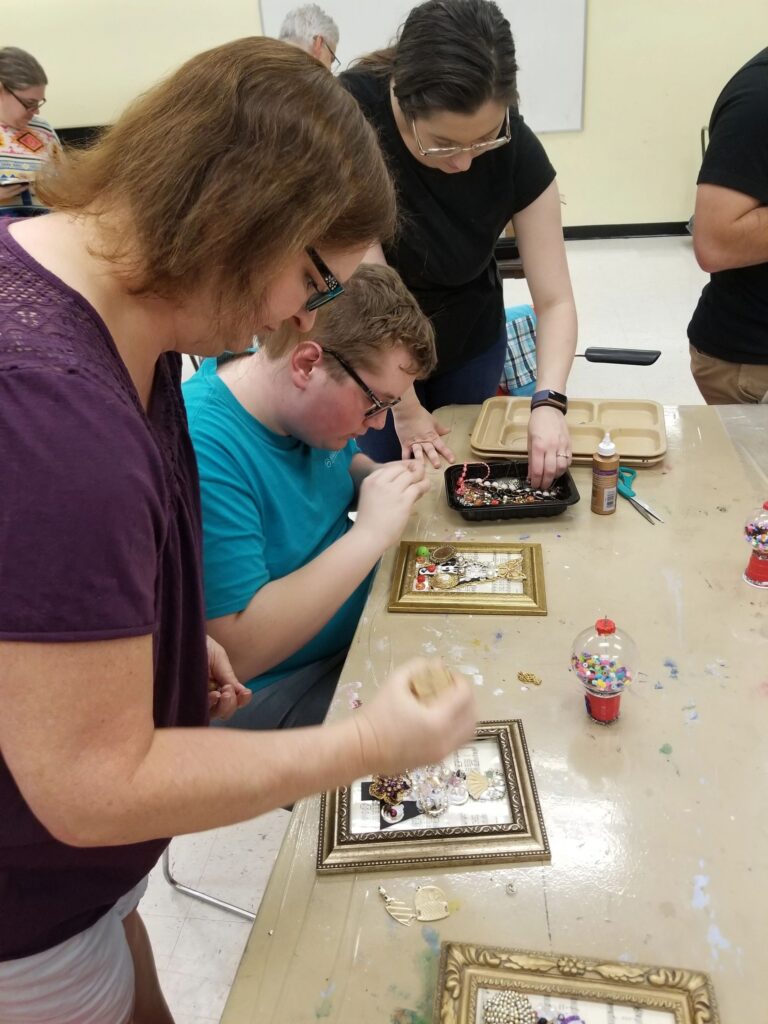 Artwork and artists from the Dec 2019 — Jeweled Christmas Trees session at Creating With Blind Abandon.