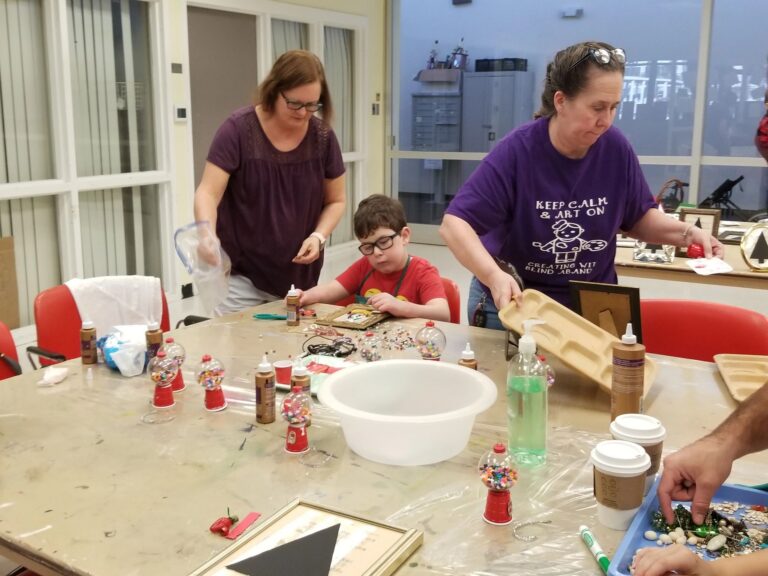 Artwork and artists from the Dec 2019 — Jeweled Christmas Trees session at Creating With Blind Abandon.