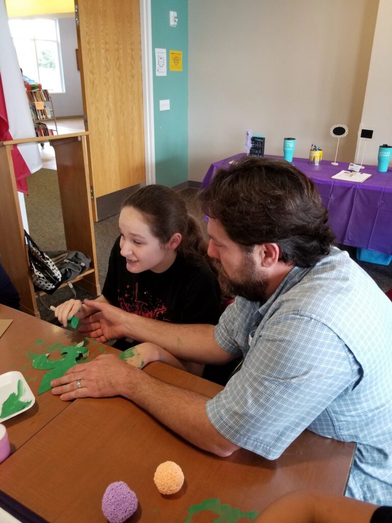 Artwork and artists from the February 2019 — Mardi Gras Fun session at Creating With Blind Abandon.