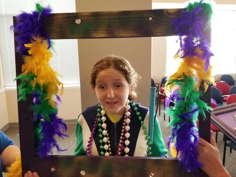 Artwork and artists from the February 2019 — Mardi Gras Fun session at Creating With Blind Abandon.
