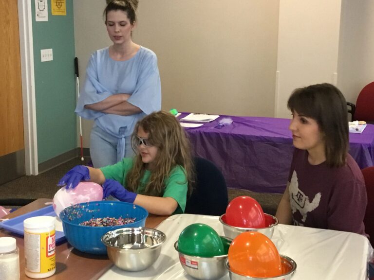 Artwork and artists from the April 2019 — Confetti Fun session at Creating With Blind Abandon.
