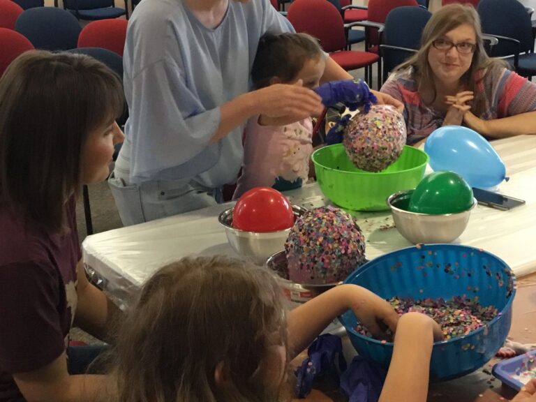 Artwork and artists from the April 2019 — Confetti Fun session at Creating With Blind Abandon.