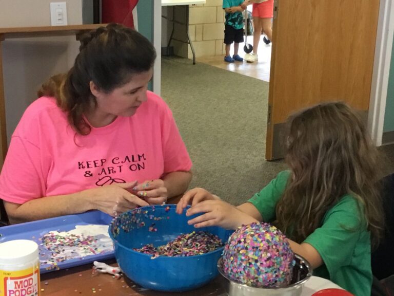 Artwork and artists from the April 2019 — Confetti Fun session at Creating With Blind Abandon.