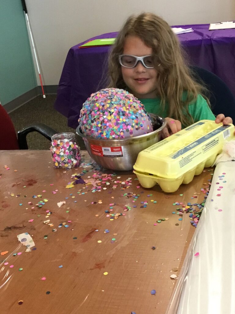 Artwork and artists from the April 2019 — Confetti Fun session at Creating With Blind Abandon.