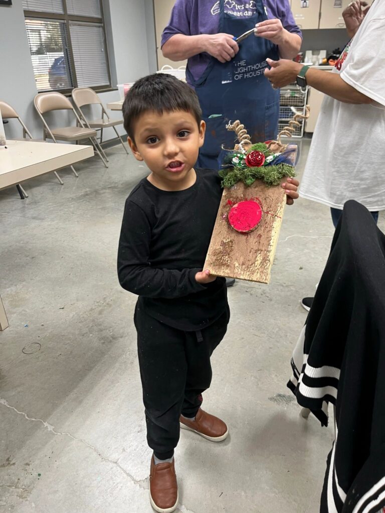 Artwork and artists from the Dec'23 — Kids Rudolph session at Creating With Blind Abandon.