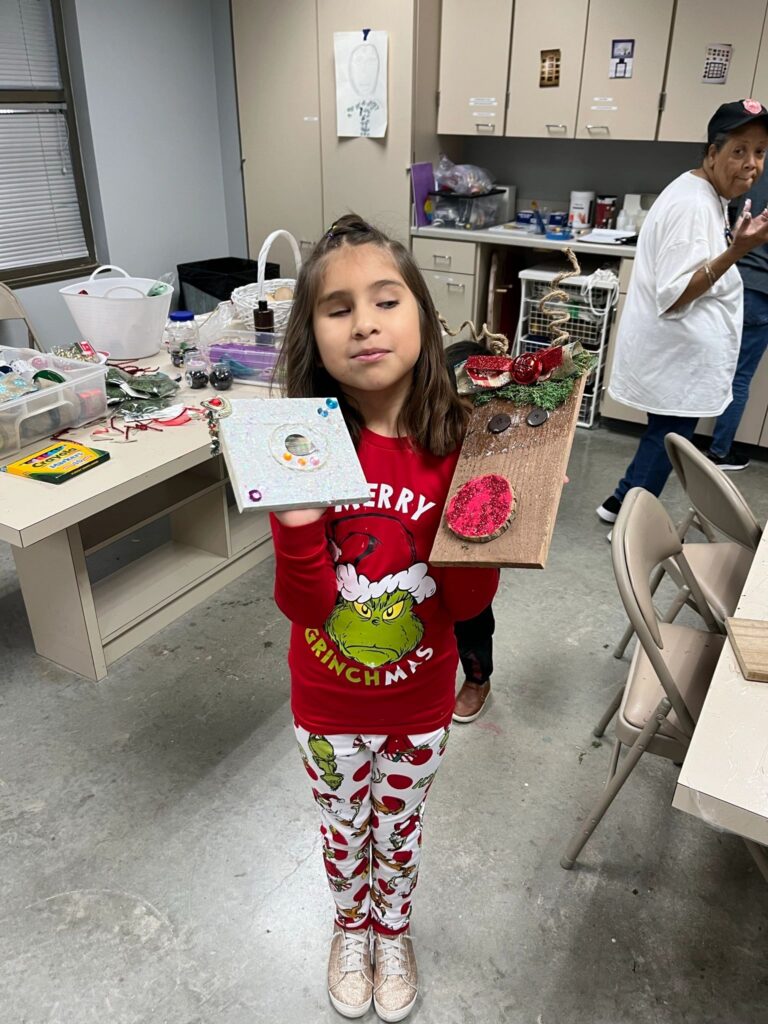 Artwork and artists from the Dec'23 — Kids Rudolph session at Creating With Blind Abandon.
