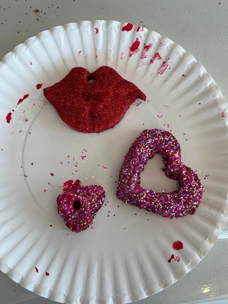 Artwork and artists from the February 2023 — Cinnamon Applesauce Valentines Ornaments session at Creating With Blind Abandon.