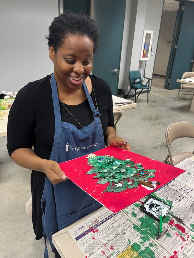 Artwork and artists from the Nov '23 — Adults - Christmas Trees session at Creating With Blind Abandon.