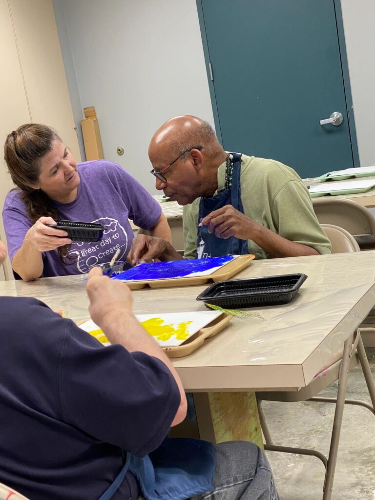 Artwork and artists from the Oct '23 — Adults- Fall Canvas Art session at Creating With Blind Abandon.