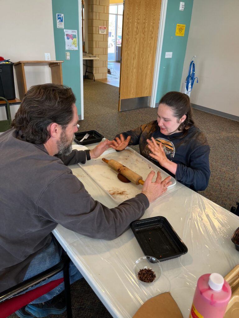 Artwork and artists from the February 2023 — Cinnamon Applesauce Valentines Ornaments session at Creating With Blind Abandon.